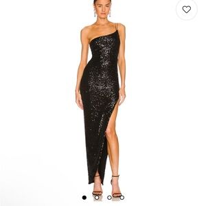 Nookie Black Sequin One-Shoulder Dress